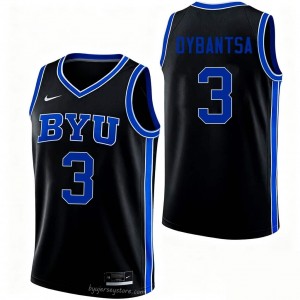 A.J. Dybantsa #3 BYU NCAA Men Black Basketball Stitched Authentic Jersey 84927367