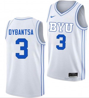BYU Cougars Men A.J. Dybantsa #3 White Basketball College Premium Embroidered Jersey 41187637