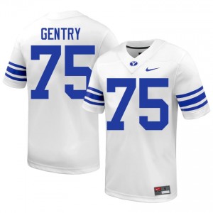 Andrew Gentry #75 BYU High School Men White Football Stitched Authentic Jersey 25653388