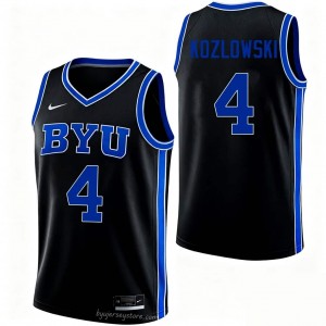 Brody Kozlowski #4 BYU High School Men Black Basketball Stitched Authentic Jersey 78506326