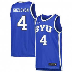 Official #4 Brody Kozlowski Royal Cougars Men College Basketball Pro-Grade Embroidered Jersey 22656102