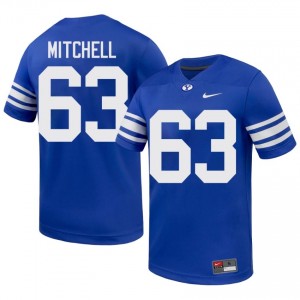 BYU Men Bruce Mitchell #63 Royal Football Player Premium Embroidered Jersey 47601594
