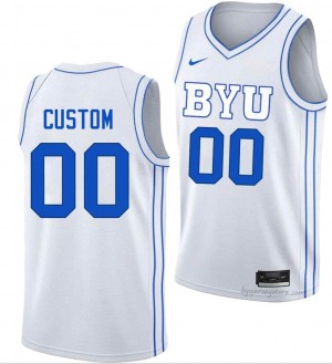 BYU Cougars Men Custom #00 Royal Basketball College Premium Embroidered Jersey 60117406
