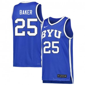 Official #25 Dawson Baker Royal Cougars Men High School Basketball Pro-Grade Embroidered Jersey 14881172