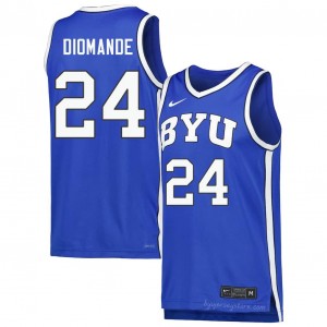 Official #24 Dominique Diomande Royal Cougars Men College Basketball Pro-Grade Embroidered Jersey 66135912