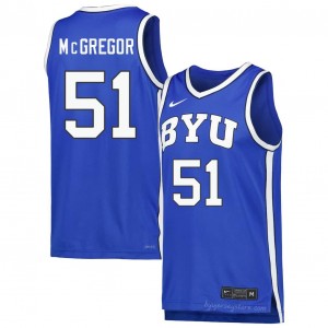Official #51 Jared McGregor Royal Cougars Men NCAA Basketball Pro-Grade Embroidered Jersey 15453560