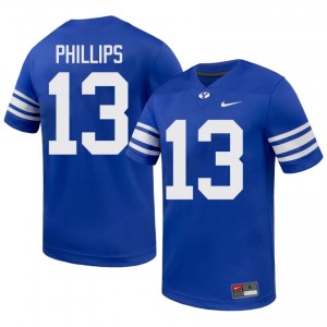 Cougars Men Jojo Phillips #13 Royal Football Player Premium Embroidered Jersey 94075263