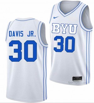 BYU Cougars Men Kennard Davis Jr. #30 White Basketball NCAA Premium Embroidered Jersey 44229180