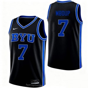 Khadim Mboup #7 BYU High School Men Black Basketball Stitched Authentic Jersey 65165164