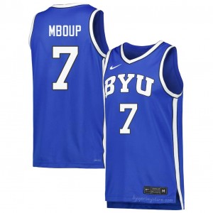 Official #7 Khadim Mboup Royal Cougars Men College Basketball Pro-Grade Embroidered Jersey 41787136
