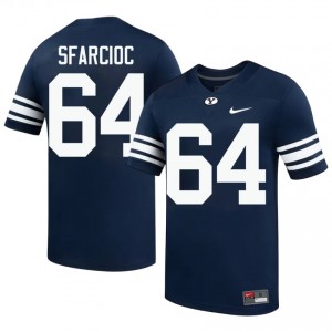 Official #64 Kyle Sfarcioc Navy BYU Cougars Men NCAA Football Pro-Grade Embroidered Jersey 20648976