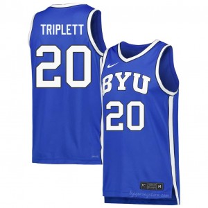 Official #20 Max Triplett Royal Cougars Men Player Basketball Pro-Grade Embroidered Jersey 32669697