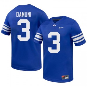 BYU Men Raider Damuni #3 Royal Football NCAA Premium Embroidered Jersey 98392462