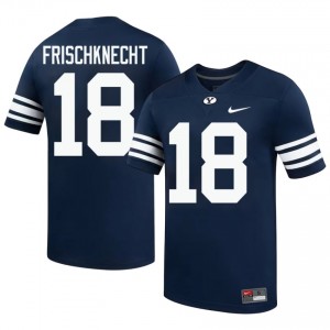 Official #18 Reggie Frischknecht Navy Cougars Men College Football Pro-Grade Embroidered Jersey 40256969