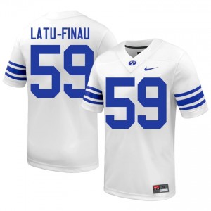 Siosiua Latu-Finau #59 BYU Cougars Player Men White Football Stitched Authentic Jersey 18484566