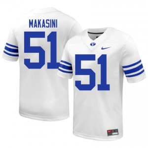 Sonny Makasini #51 Cougars High School Men White Football Stitched Authentic Jersey 18578024