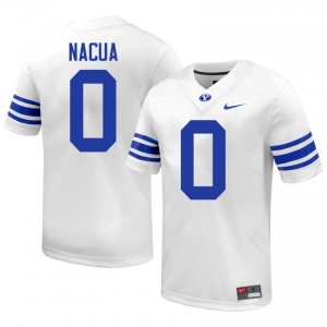 Tei Nacua #0 BYU Cougars NCAA Men White Football Stitched Authentic Jersey 26809430