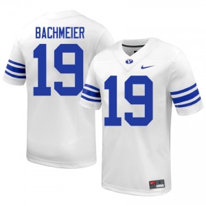 Tiger Bachmeier #19 BYU Cougars High School Men White Football Stitched Authentic Jersey 10953878