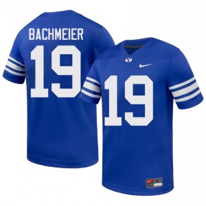 Cougars Men Tiger Bachmeier #19 Royal Football Player Premium Embroidered Jersey 53465157