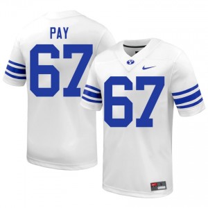 Trevor Pay #67 BYU NCAA Men White Football Stitched Authentic Jersey 20121827