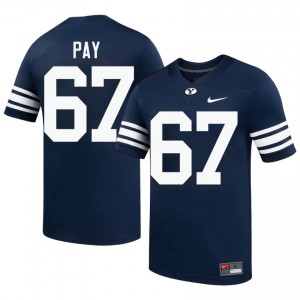 Official #67 Trevor Pay Navy Cougars Men Player Football Pro-Grade Embroidered Jersey 94867346