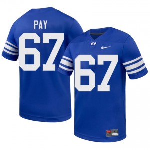 BYU Cougars Men Trevor Pay #67 Royal Football College Premium Embroidered Jersey 71726679