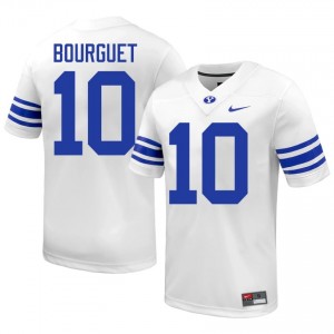 Treyson Bourguet #10 BYU Cougars Player Men White Football Stitched Authentic Jersey 35526156
