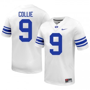 Austin Collie #9 BYU Cougars College Men White Football Stitched Authentic Jersey 80944721