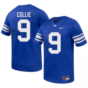 Cougars Men Austin Collie #9 Royal Football High School Premium Embroidered Jersey 10602079