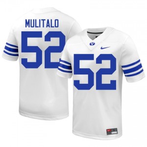 Bott Mulitalo #52 Cougars NCAA Men White Football Stitched Authentic Jersey 22775290