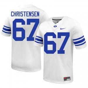 Brady Christensen #67 BYU Player Men White Football Stitched Authentic Jersey 50191161