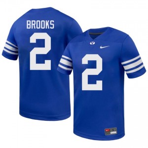 Cougars Men Chris Brooks #2 Royal Football College Premium Embroidered Jersey 82538952