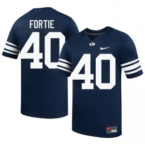 Official #40 Eldon Fortie Navy BYU Cougars Men High School Football Pro-Grade Embroidered Jersey 88193259