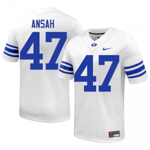 Ezekiel Ansah #47 BYU Cougars College Men White Football Stitched Authentic Jersey 26095633