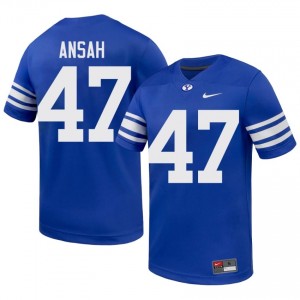 BYU Men Ezekiel Ansah #47 Royal Football High School Premium Embroidered Jersey 22269555