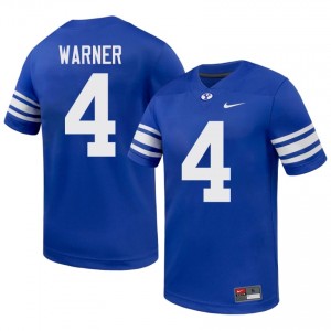 BYU Cougars Men Fred Warner #4 Royal Football College Premium Embroidered Jersey 85986523