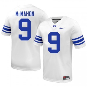 Jim McMahon #9 BYU College Men White Football Stitched Authentic Jersey 67284871