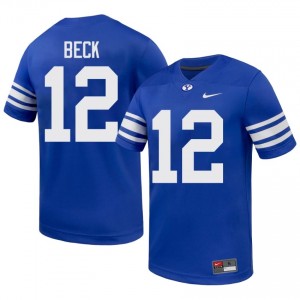 BYU Cougars Men John Beck #12 Royal Football NCAA Premium Embroidered Jersey 19747489