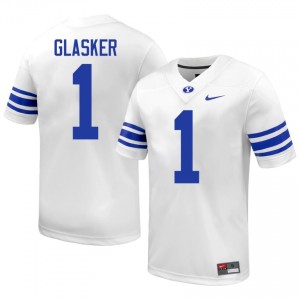 Legend Glasker #1 BYU Cougars Player Men White Football Stitched Authentic Jersey 92404713