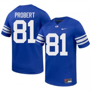 BYU Men Marion Probert #81 Royal Football College Premium Embroidered Jersey 30677163