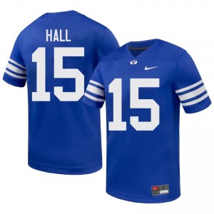 BYU Cougars Men Max Hall #15 Royal Football NCAA Premium Embroidered Jersey 34018796