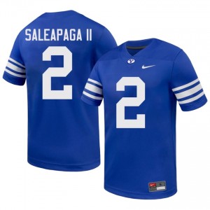 BYU Cougars Men Roger Saleapaga II #2 Royal Football College Premium Embroidered Jersey 68592914