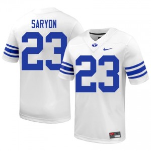 Terrance Saryon #23 BYU Player Men White Football Stitched Authentic Jersey 23339848