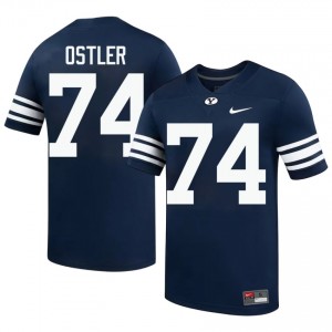 Official #74 Trevin Ostler Navy BYU Cougars Men NCAA Football Pro-Grade Embroidered Jersey 30243978