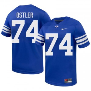 BYU Men Trevin Ostler #74 Royal Football High School Premium Embroidered Jersey 94113637