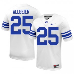 Tyler Allgeier #25 BYU Cougars College Men White Football Stitched Authentic Jersey 94745402
