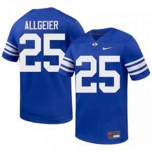 Cougars Men Tyler Allgeier #25 Royal Football High School Premium Embroidered Jersey 27819980