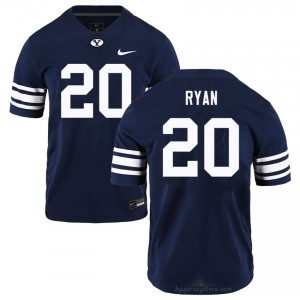 Carsen Ryan #20 BYU College Men Navy Football Stitched Authentic Jersey 19890469