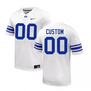 BYU Cougars Men Custom #00 White Football High School Premium Embroidered Jersey 90068367