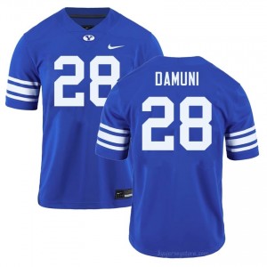 Official #28 Jovesa Damuni Royal Cougars Men College Football Pro-Grade Embroidered Jersey 93475176